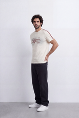 Men's Statement Graphic T-Shirt Contrast Shoulder Tape
