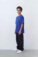 Boy's Back Graphic T-Shirt Artistic Vertical Print