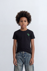 Boy's Dino Embroidery T-Shirt Soft Cotton Slim Fit Casual Style