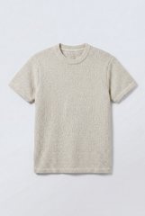 Men’s Open Knit T-Shirt Airy Texture Weave Design