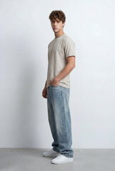 Men’s Textured Knit T-Shirt Ripple Pattern Surface