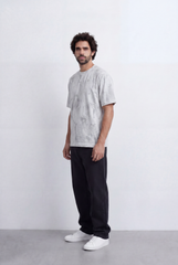 Men’s Textured Wash T-Shirt Tonal Embroidery Detail