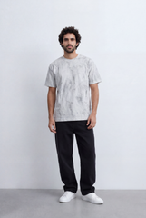 Men’s Textured Wash T-Shirt Tonal Embroidery Detail