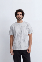 Men’s Textured Wash T-Shirt Tonal Embroidery Detail