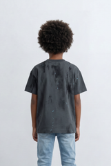 Boy's Washed Graphic T-Shirt Paint Splash Detail