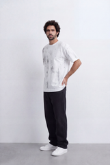 Men’s Abstract Wash T-Shirt Paint Effect Print