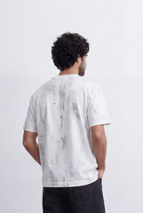 Men’s Abstract Wash T-Shirt Paint Effect Print