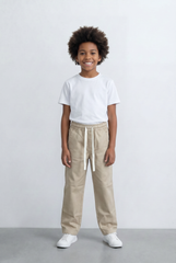 Boy's Drawstring Pants Elastic Waist Casual Style