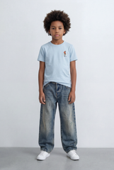 Boy's Back Graphic T-Shirt Skate Print Casual Melton Style