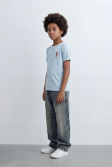 Boy's Back Graphic T-Shirt Skate Print Casual Melton Style