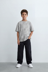 Boy's Washed T-Shirt Tonal Abstract Artwork