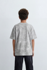 Boy's Washed T-Shirt Tonal Abstract Artwork