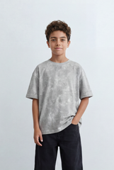 Boy's Washed T-Shirt Tonal Abstract Artwork