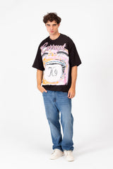 Men’s Graphic Bold Front CK9 Artwork Large Mouth Print T-Shirt