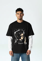 Men’s Graphic T-Shirt Double Sleeve Look Oversized