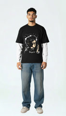 Men’s Graphic T-Shirt Double Sleeve Look Oversized