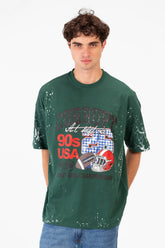 Men’s Varsity Graphic T-Shirt Oversized Front Sport Inspired
