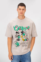 Men’s Oversized Graphic T-Shirt Cartoon Drip Logo Detail