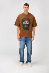 Men’s T-Shirt Oversized Bold Front Balaclava Artwork