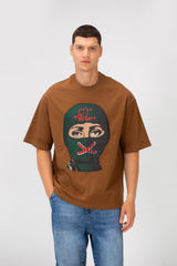 Men’s T-Shirt Oversized Bold Front Balaclava Artwork