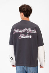 Men’s CK9 T-Shirt Graphic Double Sleeve Artwork Bold Typography
