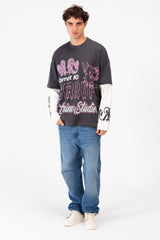 Men’s CK9 T-Shirt Graphic Double Sleeve Artwork Bold Typography