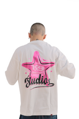 Men’s Back Graphic T-Shirt Oversized Large Star Artwork