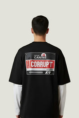 Men’s Label Graphic T-Shirt Layered Sleeve Look Oversized