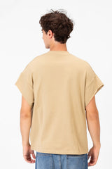 Men’s Graphic Street Raw Cut Sleeves Bold Dog Print T-Shirt