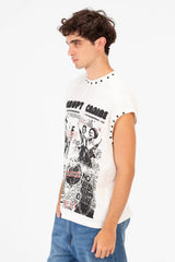 Men’s Sleeveless Graphic T-Shirt Bold Character Artwork