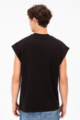 Men’s Sleeveless Cut Clean Front Look Small Chest Logo T-Shirt
