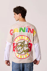 Men’s Layered Graphic T-Shirt Front Back Artwork