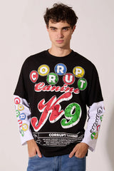 Men’s Layered Graphic T-Shirt Front Back Artwork