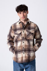 Checked Wool Men Shirt Slim Fit