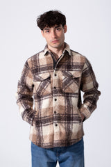 Checked Wool Men Shirt Slim Fit