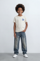 Boy's Back Graphic T-Shirt Raised Typography Casual Everyday Style