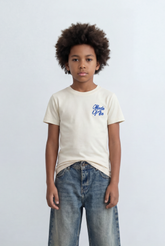 Boy's Back Graphic T-Shirt Raised Typography Casual Everyday Style