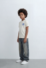 Boy's Back Graphic T-Shirt Raised Typography Casual Everyday Style