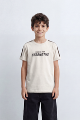 Boy's T-Shirt With Discover Your Strengths Front Print