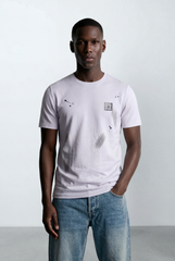 Men’s Graphic Bold Typography Back Slim Fit T-Shirt