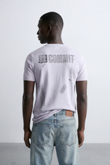 Men’s Graphic Bold Typography Back Slim Fit T-Shirt
