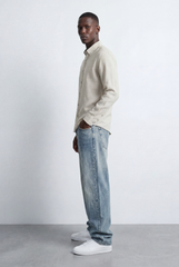 Men’s Tailored Slim Fit Linen Blend Shirt