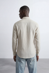 Men’s Tailored Slim Fit Linen Blend Shirt