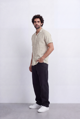 Men’s Linen Blend Shirt Short Sleeve