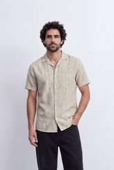 Men’s Linen Blend Shirt Short Sleeve