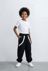 Boy's Jogger Sweatpants Contrast Panel Details