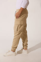 Men’s Utility Cargo Flap Pockets Fleece Sweatpants