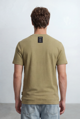 Men’s Fine Ribbed Surface Detail Basic Feel T-Shirt
