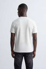 Men’s Textured Panel T-Shirt Contrast Stripe Detail Modern