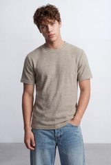 Men’s Micro Knit Surface Detail Versatile Slim Fit T-Shirt